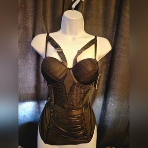 Spirit Black Strappy Corset Top